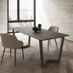 Viadurini Living Esstische-Feststehender Esstisch aus Metall und geschichtetem HPL Made in Italy - Bastiano