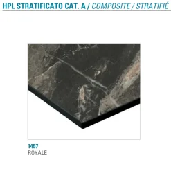 Viadurini Living Esstische-Feststehender Esstisch aus Metall und geschichtetem HPL Made in Italy - Bastiano