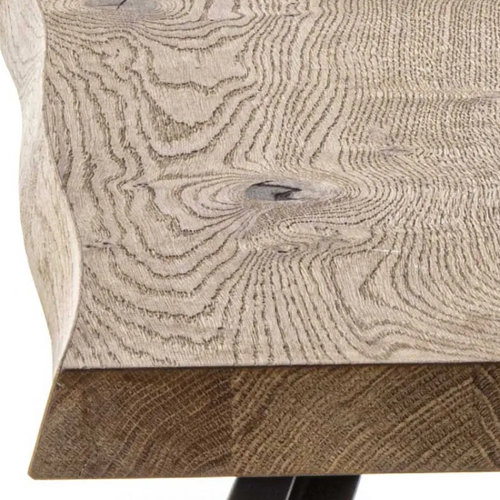 Viadurini Living Esstische-Feststehender Esstisch mit Metallgestell und Eichenfurnierplatte - Termoli