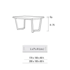 Viadurini Living Esstische-Feststehender Küchentisch aus Metall und Holzplatte Made in Italy - Bastiano