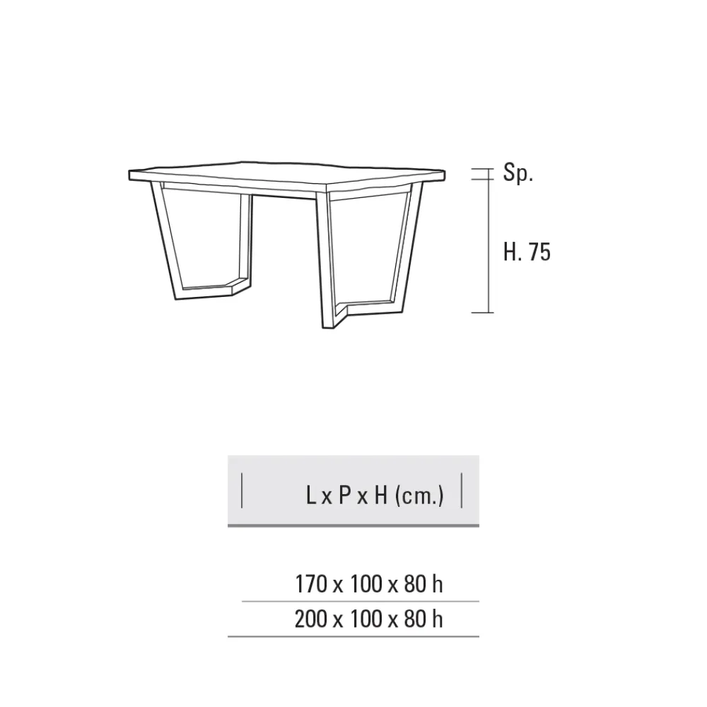 Viadurini Living Esstische-Feststehender Küchentisch aus Metall und Holzplatte Made in Italy - Bastiano