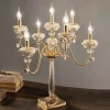 Viadurini Lighting Klassische Tischlampen-Flambeaux 7 Lights Klassische Lampe aus Porzellan und mundgeblasenem Glas - Eteria