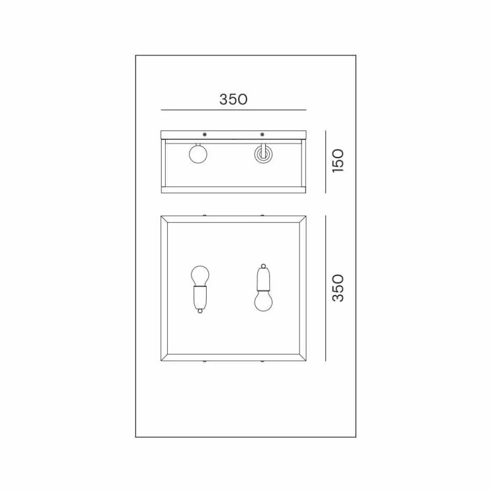 Il Fanale Gartenlaternen-2-flammige Außen-Deckenlampe aus Messing und Vintage-Glas - Framework von