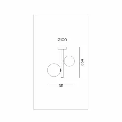 Il Fanale Design Deckenleuchten-2-flammige Deckenlampe aus Glas und natürlichem Messing Made in Italy - Molecola von