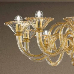 Viadurini Lighting Klassische Kronleuchter-12-flammiger handgemachter venezianischer Glas-Kronleuchter Made in Italy - Margherita