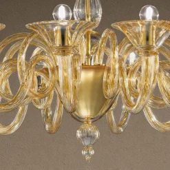 Viadurini Lighting Klassische Kronleuchter-12-flammiger handgemachter venezianischer Glas-Kronleuchter Made in Italy - Margherita