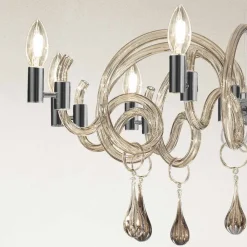 Viadurini Lighting Klassische Kronleuchter-9-flammiger handgemachter Venedig Glas Kronleuchter Made in Italy - Bernadette