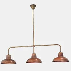 Il Fanale Vintage Kronleuchter-3-flammiger Kronleuchter aus Kupfer und Messing im Vintage-Stil - Contrada von