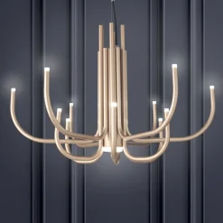 Viadurini Lighting Moderne Kronleuchter-13-flammiger LED-Kronleuchter aus weiß, schwarz oder gold lackiertem Metall - Skorpion