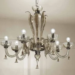 Viadurini Lighting Klassische Kronleuchter-6-flammiger venezianischer Glas-Kronleuchter, handgefertigt in Italien - Regina