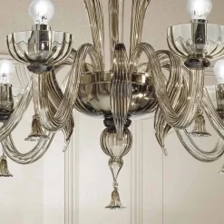 Viadurini Lighting Klassische Kronleuchter-6-flammiger venezianischer Glas-Kronleuchter, handgefertigt in Italien - Regina