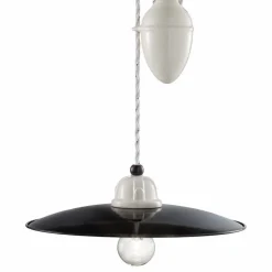 Ferroluce Pendelleuchten Vintage-Flaschenzug Lampe aus Keramik Melissa