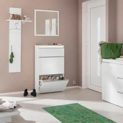 Viadurini Living Wandgarderobe-Flurgarderobe aus glänzendem Holz in Weiß oder Anthrazit - Emanuelito