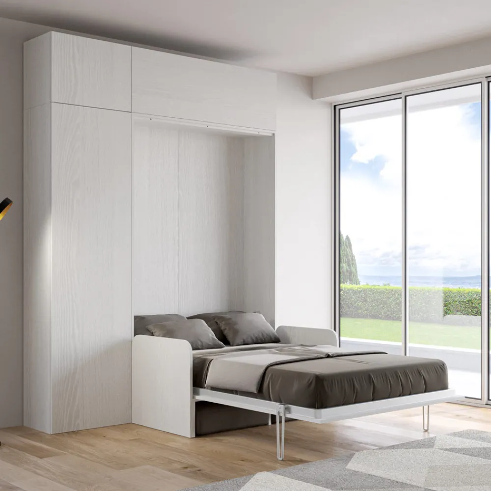 Viadurini Night Design Klappbett-Französisches Klappbett mit Sofa, Säule und Wandeinheit - Magiccompare