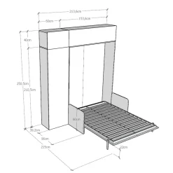 Viadurini Night Design Klappbett-Französisches Klappbett mit Sofa, Säule und Wandeinheit - Magiccompare