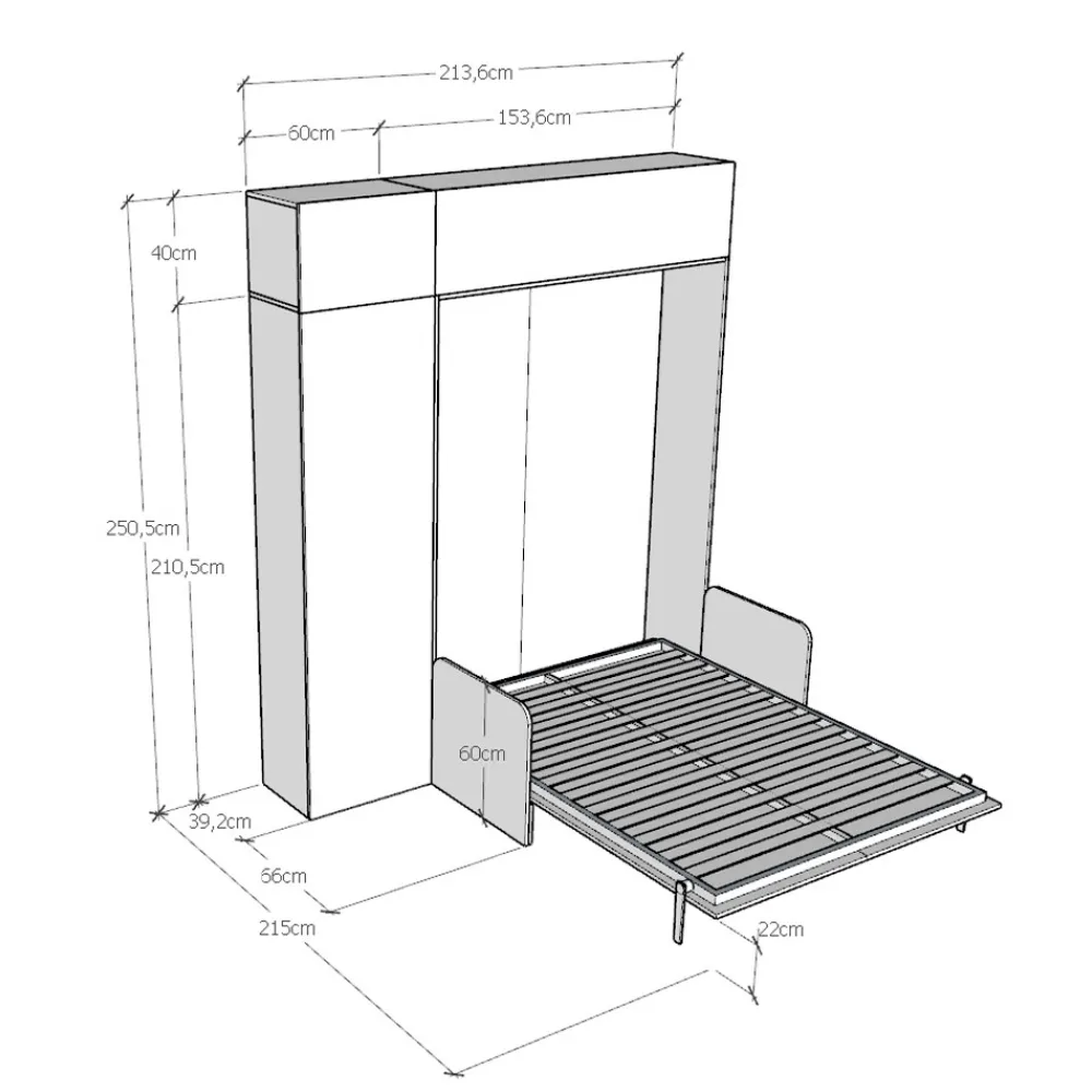 Viadurini Night Design Klappbett-Französisches Klappbett mit Sofa, Säule und Wandeinheit - Magiccompare