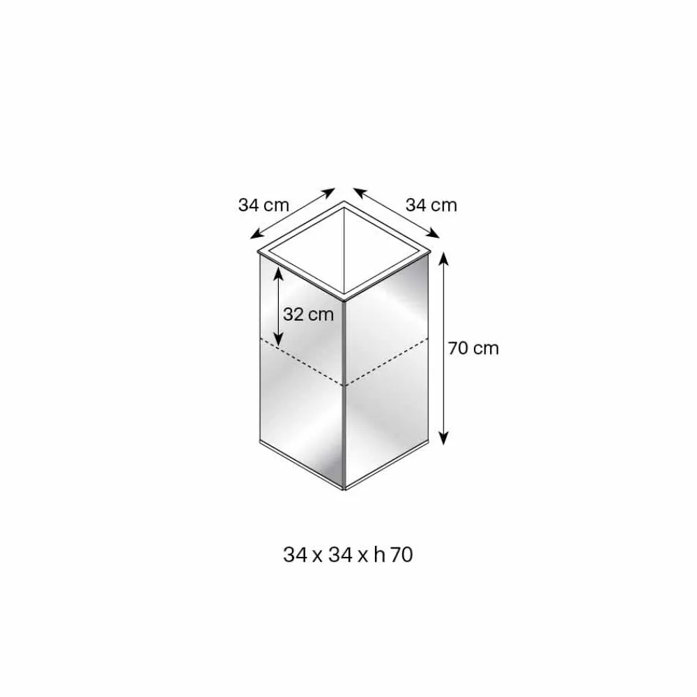 Viadurini Decor Deko Vasen-Freistehende geometrische Spiegelvase, Struktur aus Holz und Stahl - Ghenna