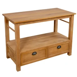 Viadurini Bathroom Badmöbel Stehend-Freistehender Badezimmerschrank aus Teakholz mit zwei Schubladen – Frangipani