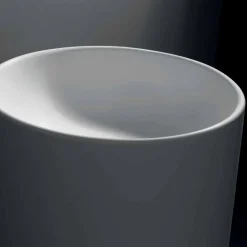 Viadurini Bathroom Harzwaschbecken-Freistehendes Badezimmer-Waschbecken aus weißem Harz mit zylindrischer Form - Libertine