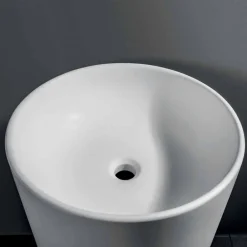 Viadurini Bathroom Harzwaschbecken-Freistehendes Badezimmer-Waschbecken aus weißem Harz mit zylindrischer Form - Libertine