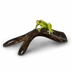 Viadurini Living Deko Artikel Und Wohnaccessoires-Froschförmige Statue auf Ast aus farbigem Glas Made in Italy - Froggy