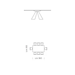 Viadurini Living Esstische-Furnierter Esstisch mit Stahlgestell, hergestellt in Italien – Dalmatiner