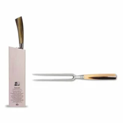 Coltellerie Berti Küchenmesser-Gabelbraten mit Block, Berti exklusiv für Viadurini - Ponso