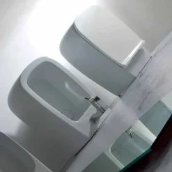 Viadurini Bathroom Bidet-Gaiola Design Wandbidet aus weißer Keramik, made in Italy