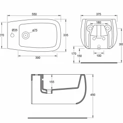 Viadurini Bathroom Bidet-Gaiola Design Wandbidet aus weißer Keramik, made in Italy