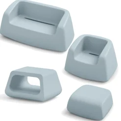 Viadurini in the Garden Garten Lounge Set-Garden Lounge aus farbigem Polyethylen Made in Italy 4 Stück - Nibs