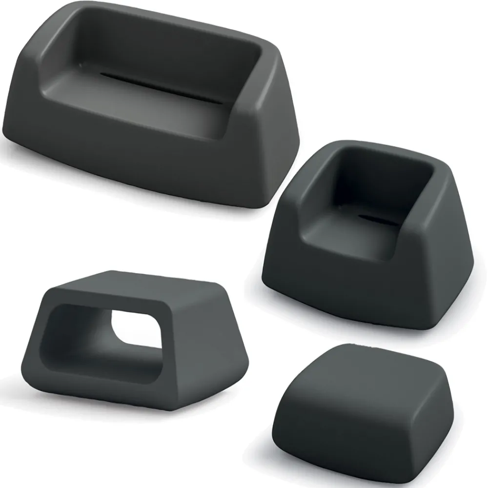 Viadurini in the Garden Garten Lounge Set-Garden Lounge aus farbigem Polyethylen Made in Italy 4 Stück - Nibs