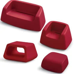 Viadurini in the Garden Garten Lounge Set-Garden Lounge aus farbigem Polyethylen Made in Italy 4 Stück - Nibs