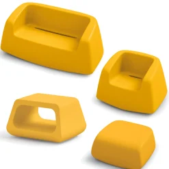 Viadurini in the Garden Garten Lounge Set-Garden Lounge aus farbigem Polyethylen Made in Italy 4 Stück - Nibs