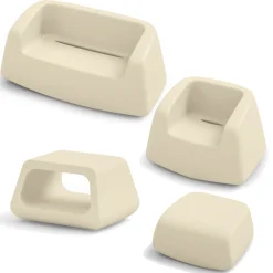 Viadurini in the Garden Garten Lounge Set-Garden Lounge aus farbigem Polyethylen Made in Italy 4 Stück - Nibs