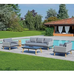 Viadurini in the Garden Garten Lounge Set-Garden Lounge mit anthrazitgrauer Aluminiumstruktur - Fouquer