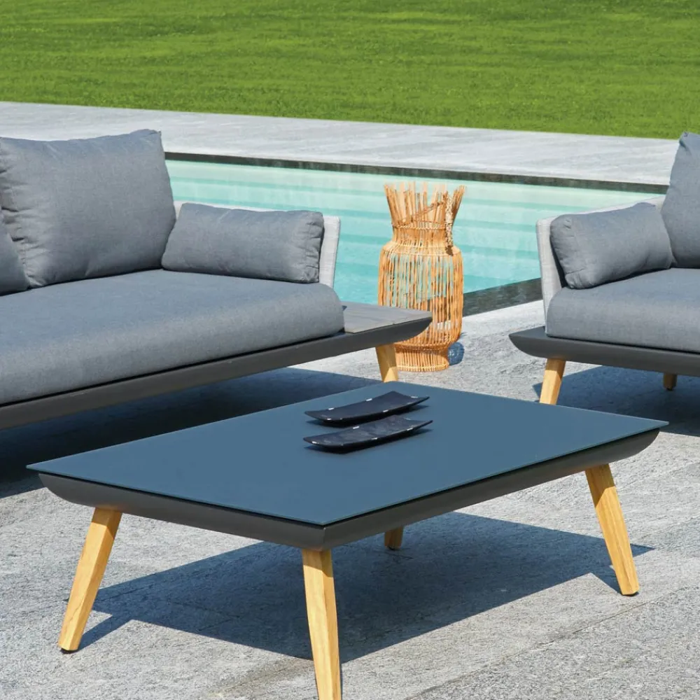 Viadurini in the Garden Garten Lounge Set-Garden Lounge mit anthrazitgrauer Aluminiumstruktur - Fouquer