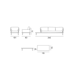 Viadurini in the Garden Garten Lounge Set-Garden Lounge mit anthrazitgrauer Aluminiumstruktur - Fouquer