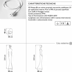 Myyour Lichtmöbel-Garten Stehlampe mit RGBW Led Light Statue Design - Penelope von