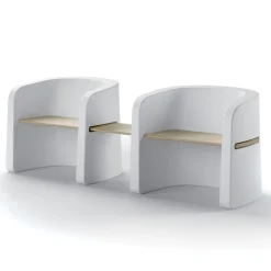 Viadurini in the Garden Gartenbänke-Gartenbank aus Polyethylen und Birkenholz Made in Italy - Talula