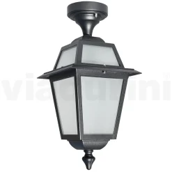 Viadurini Lighting Gartenlaternen-Gartendeckenlaterne aus anthrazitfarbenem Aluminium und sandgestrahltem Glas - Elric