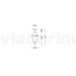 Viadurini Lighting Pendelleuchten Vintage-Gartendeckenleuchte aus Aluminium, hergestellt in Italien, Aquilina