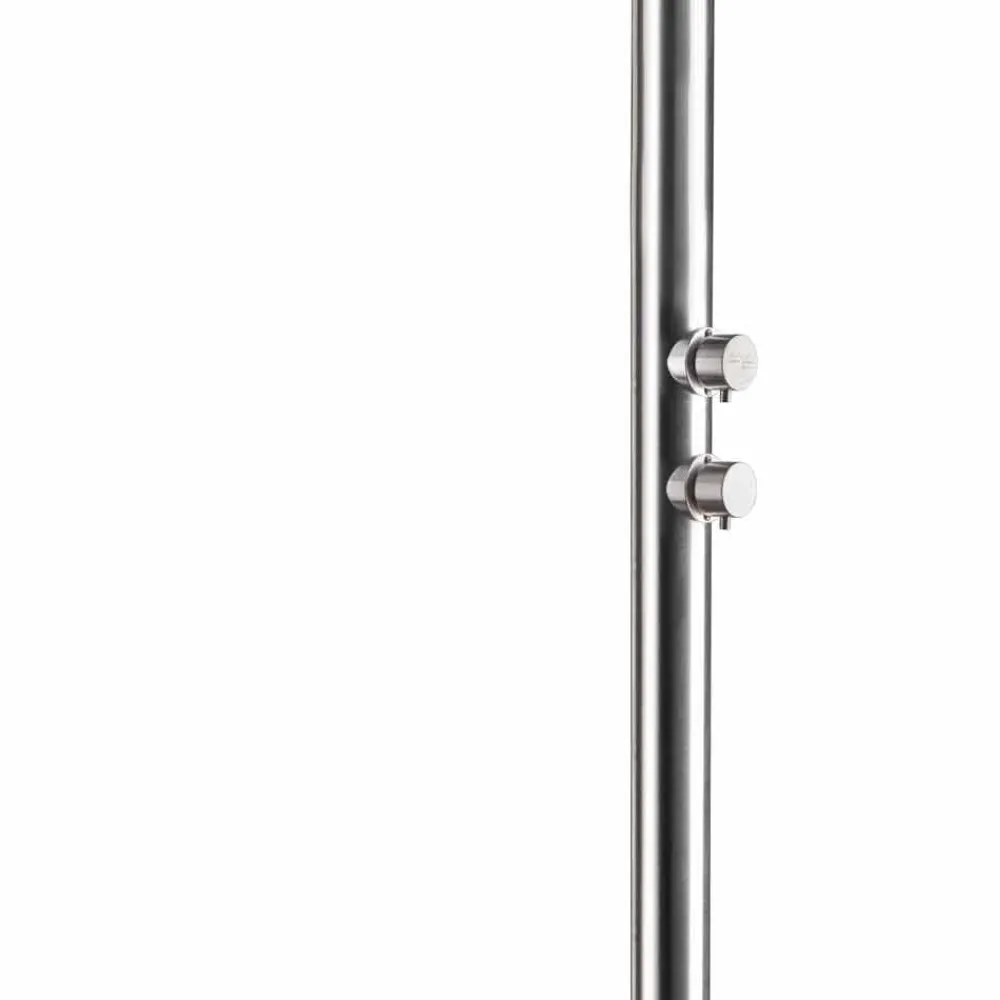 Viadurini in the Garden Gartendusche-Gartendusche aus verchromtem Edelstahl mit Fußwaschung Made in Italy - Marlen