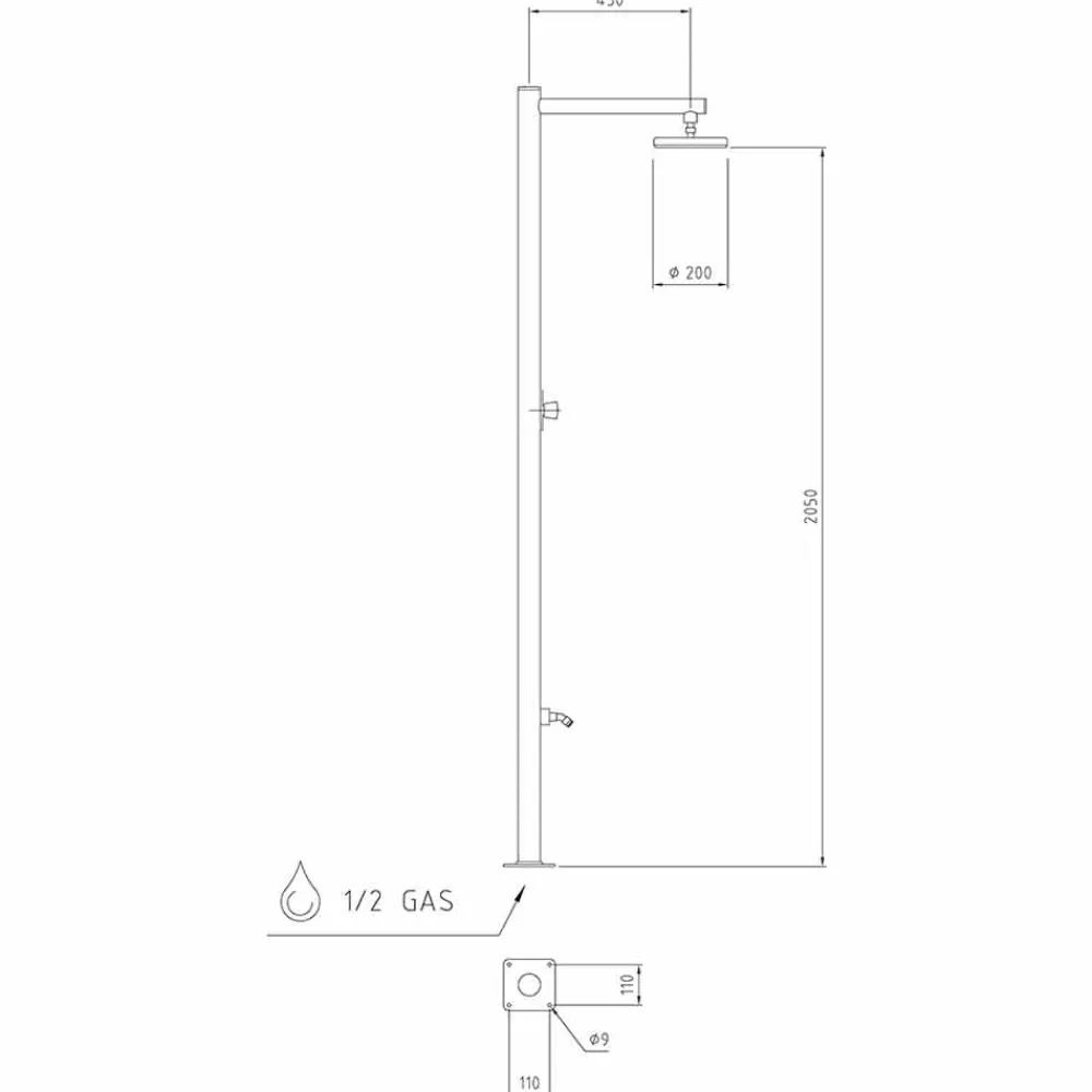 Viadurini in the Garden Gartendusche-Gartenduschsäule aus verchromtem Edelstahl Made in Italy - Modeo