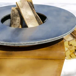 Viadurini in the Garden Holzofengrill-Gartengrill mit Feuerbetrieb, Kochplatte und Holzhalterung - Ferran