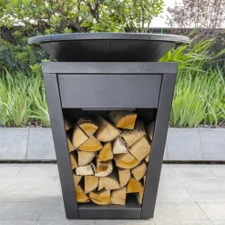 Viadurini in the Garden Holzofengrill-Gartengrill mit Feuerbetrieb, Kochplatte und Holzhalterung - Ferran