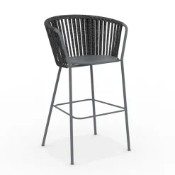 Viadurini in the Garden Outdoor Hocker-Gartenhocker aus Edelstahl und Seilrückenlehne - Luxura