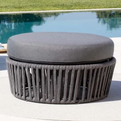 Viadurini in the Garden Gartenideen-Gartenhocker aus Stahl und Seilkissen inklusive Made in Italy - Bronn