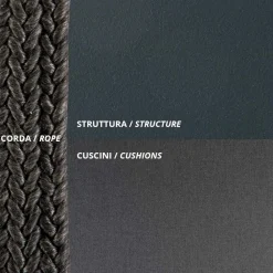 Viadurini in the Garden Gartenideen-Gartenhocker aus Stahl und Seilkissen inklusive Made in Italy - Bronn