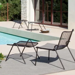 Viadurini in the Garden Gartenideen-Gartenhocker mit Struktur aus verzinktem Stahl Made in Italy - Elvia