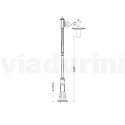 Viadurini Lighting Gartenlampion-Gartenlampe im Vintage-Stil aus grauem Aluminium, hergestellt in Italien – Belen